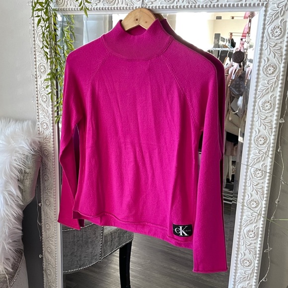 Pink Calvin Klein Long Sleeve Knit Top XS - Picture 2 of 7